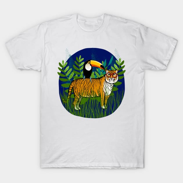 The Tiger and The Toucan T-Shirt by KilkennyCat Art